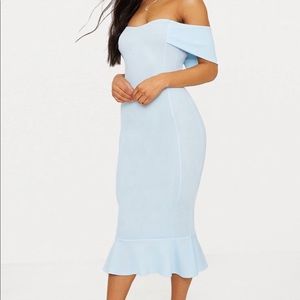 Blue Frill Hem Dress